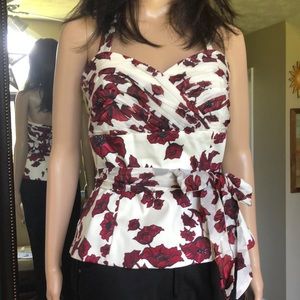 Beautiful WHBM Rose Print Bustier